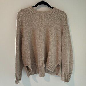Abercrombie & Fitch Madeline Crew Sweater | Tan | Size Medium (Oversized Fit)